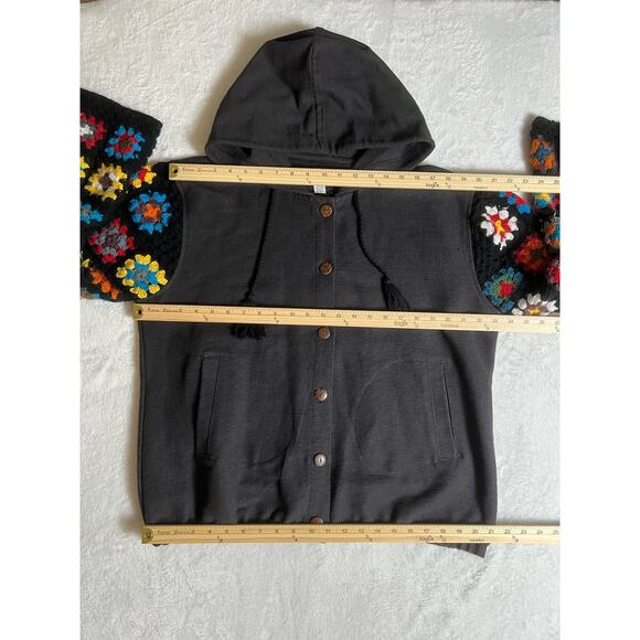 Lakhay's Los Angeles Womens Crochet Jacket Sz M/L Multicolor Festival Boho Artsy - Picture 5 of 8